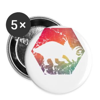 Dinosaurier - Buttons groß 56 mm (5er Pack) - Weiß - Vorne
