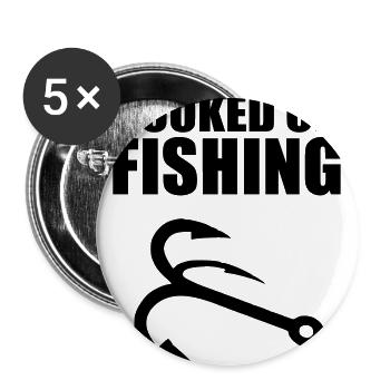 hooked on fishing 1 - Buttons large 2.2''/56 mm (5-pack) - white - Front
