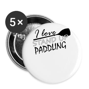 I love Stand up paddling - Buttons groß 56 mm (5er Pack) - Weiß - Vorne