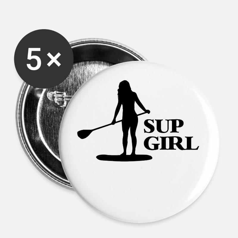 SUP girl - Buttons large 2.2''/56 mm (5-pack) - white
