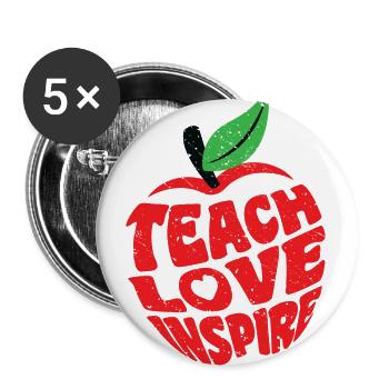 Teach Love Inspire Teacher Teaching Teacher - Buttons large 2.2''/56 mm (5-pack) - white - Front