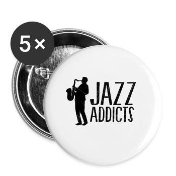 Saxophone Jazz Addicted Musicien Musicien Musicien Blues - Lot de 5 grands badges (56 mm) - blanc - Devant