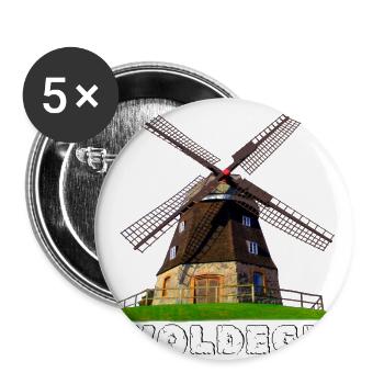 Windmühle Woldegk - Buttons groß 56 mm (5er Pack) - Weiß - Vorne