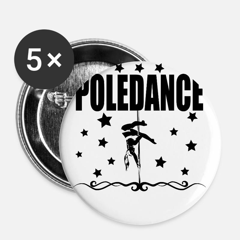 POLE DANCE, POLE DANCE - Buttons large 2.2''/56 mm (5-pack) - white
