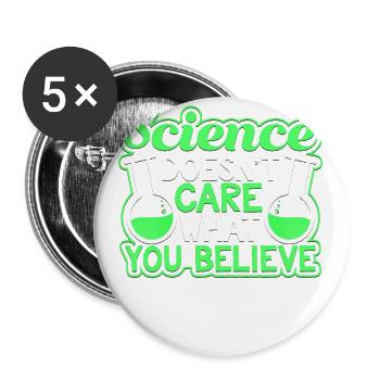 Science - Buttons large 2.2''/56 mm (5-pack) - white - Front