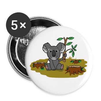 Koala Bear Australia Animal Welfare Nature Conservation Climate - Buttons large 2.2''/56 mm (5-pack) - white - Front