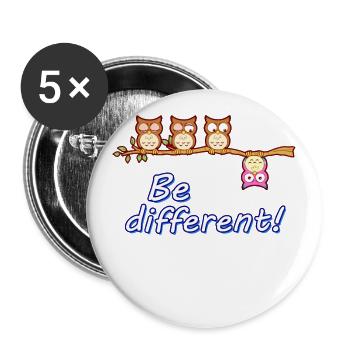 Funny Be Different Eagle Owl Owl Bird Funny Owl - Buttons large 2.2''/56 mm (5-pack) - white - Front