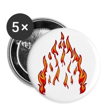 Fire Flame Brand Inferno Flame Fiery Heat - Buttons large 2.2''/56 mm (5-pack) - white - Front