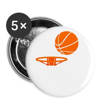 Love Basketball - Lot de 5 grands badges (56 mm) - blanc - Devant