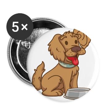 Dog Kids Baby Animal Welfare Shelter Dogs - Buttons large 2.2''/56 mm (5-pack) - white - Front