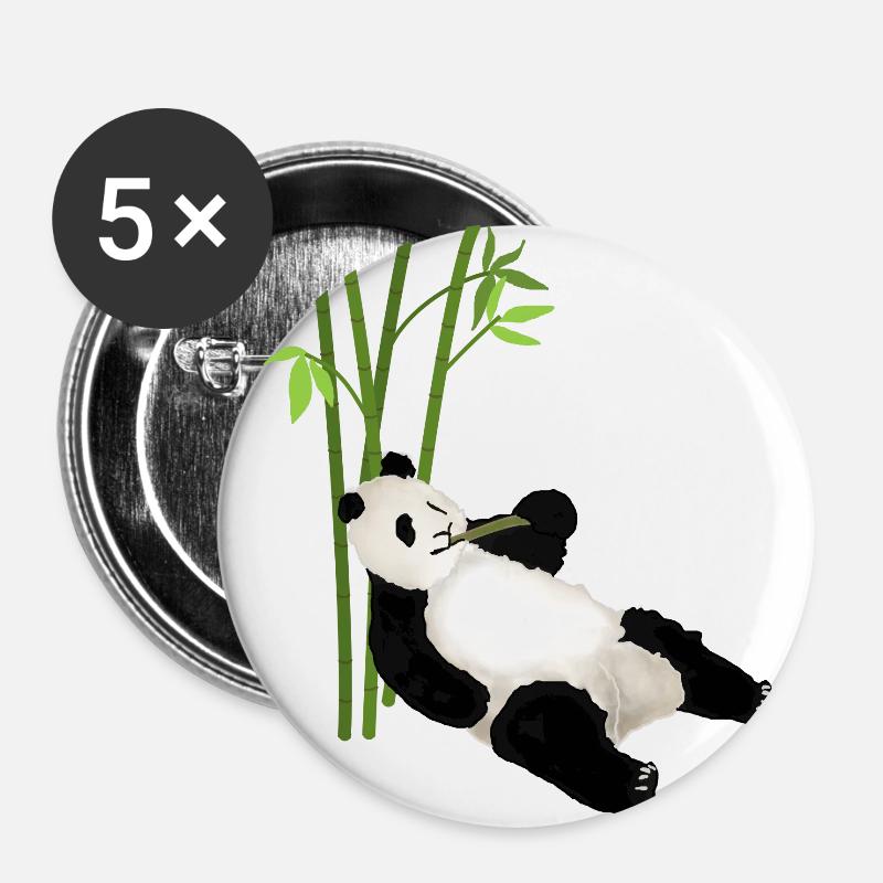 Panda, panda bear - Buttons large 2.2''/56 mm (5-pack) - white