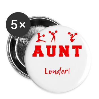 Cheer Aunt - Cheerleading Aunt Gift - Buttons groß 56 mm (5er Pack) - Weiß - Vorne