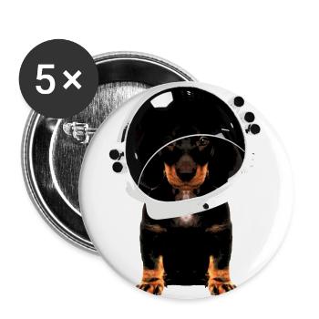 Dog - Dachshund astronaut cosmonaut spaceman - Buttons large 2.2''/56 mm (5-pack) - white - Front