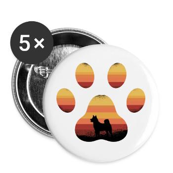 Hundepfote - Buttons groß 56 mm (5er Pack) - Weiß - Vorne