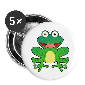 Frog frogs amphibian king dream man children - Buttons large 2.2''/56 mm (5-pack) - white - Front