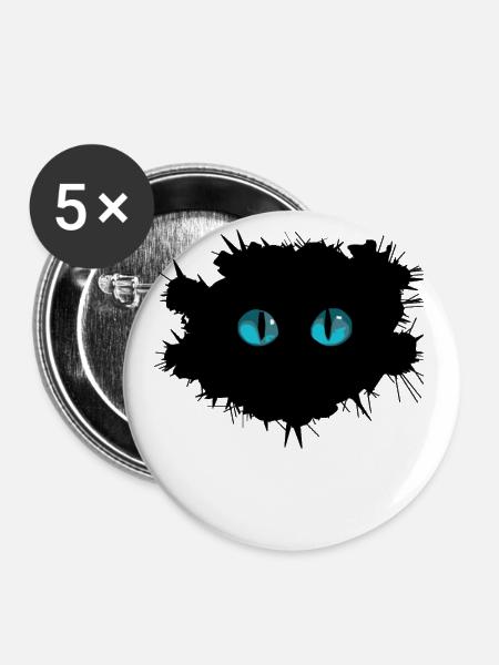 Katzenaugen - Buttons groß 56 mm (5er Pack) - Weiß