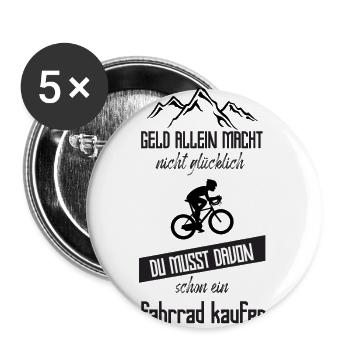 Berge Fahrrad Radeln Design / coole Geschenkidee - Buttons groß 56 mm (5er Pack) - Weiß - Vorne