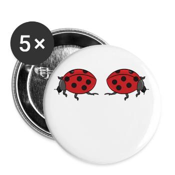 Just A Girl Who Loves Ladybugs - Buttons large 2.2''/56 mm (5-pack) - white - Front