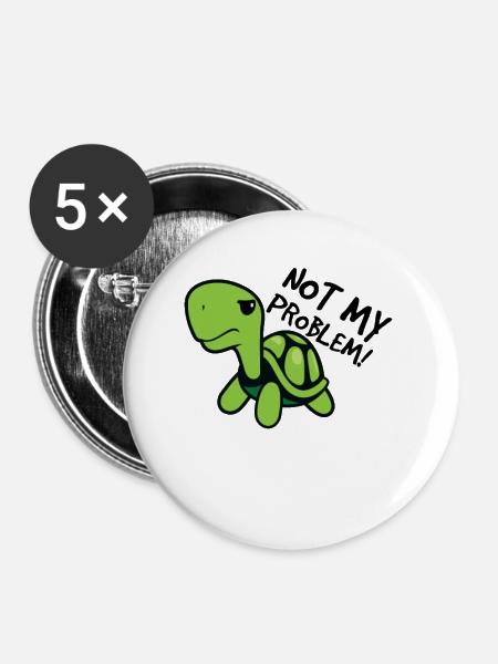 Nicht mein Problem - Buttons groß 56 mm (5er Pack) - Weiß