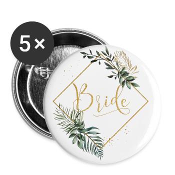 Team Bride Greenery 1 - Buttons large 2.2''/56 mm (5-pack) - white - Front