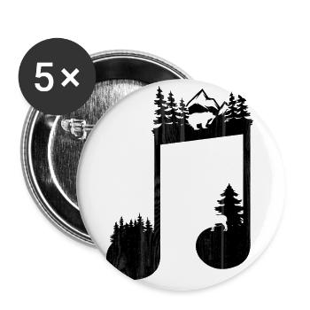 Notes de musique - Lot de 5 grands badges (56 mm) - blanc - Devant