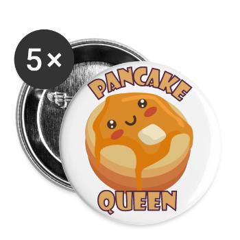 Kawaii pancake queen pancake queen breakfast - Buttons large 2.2''/56 mm (5-pack) - white - Front