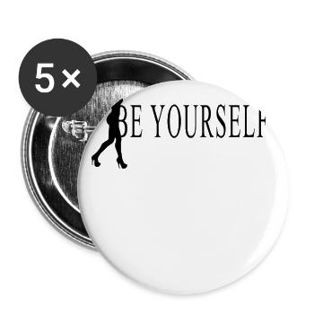 bad girl kiss grunge ornament statement aesthetic - Buttons large 2.2''/56 mm (5-pack) - white - Front