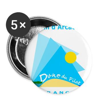 Dune du Pilat, France - Buttons large 2.2''/56 mm (5-pack) - white - Front