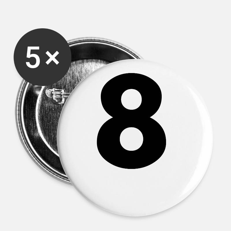 8 - Lot de 5 grands badges (56 mm) - blanc
