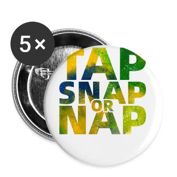 Cadeaux BJJ Tap Snap ou Nap Cadeau de Jiu-jitsu brésilien - Lot de 5 grands badges (56 mm) - blanc - Devant