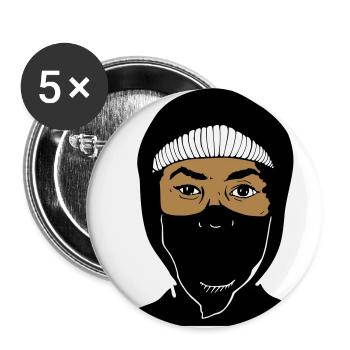 Ninja activiste - Lot de 5 grands badges (56 mm) - blanc - Devant
