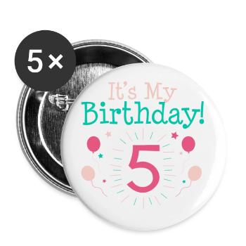 C'est mon 5ème cadeau d'anniversaire 5 ans Cadeaux cinquième B - Lot de 5 grands badges (56 mm) - blanc - Devant