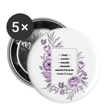 Modern Design - Buttons large 2.2''/56 mm (5-pack) - white - Front