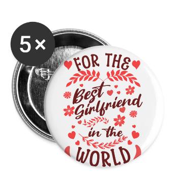 For best friend (partner) of the world love - Buttons large 2.2''/56 mm (5-pack) - white - Front