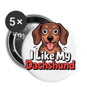 I like my Dachshund Dog Love - Buttons large 2.2''/56 mm (5-pack) - white - Front