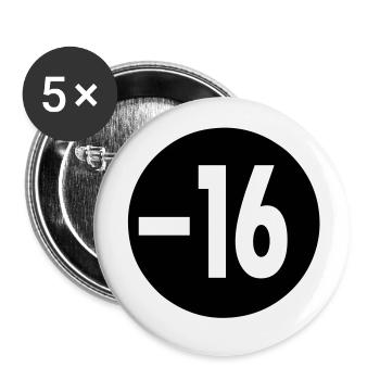-16 ans - Lot de 5 grands badges (56 mm) - blanc - Devant