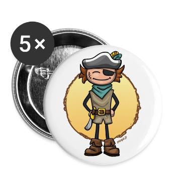 Tim le pirate - Lot de 5 grands badges (56 mm) - blanc - Devant