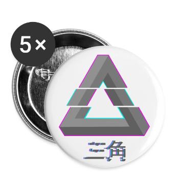 Penrose Triangle - Glitch Vaporwave - Buttons large 2.2''/56 mm (5-pack) - white - Front