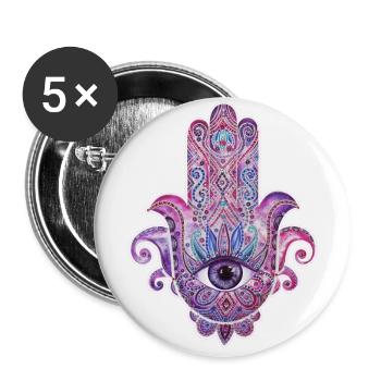 Hamsa - Buttons groß 56 mm (5er Pack) - Weiß - Vorne