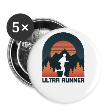 Trail running & mountain running, ultra traileur - Lot de 5 grands badges (56 mm) - blanc - Devant