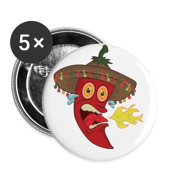 Chilli cook chef - Buttons large 2.2''/56 mm (5-pack) - white - Front