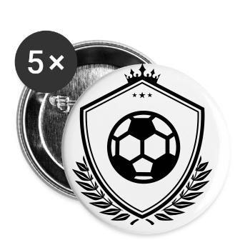 Armoiries du football de football - Lot de 5 grands badges (56 mm) - blanc - Devant