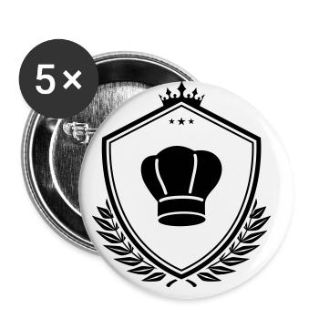 Armoiries du chapeau du chef - Lot de 5 grands badges (56 mm) - blanc - Devant