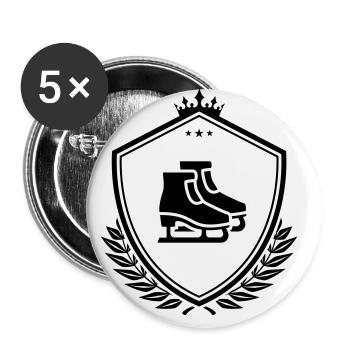 Inliner skates wappen - Buttons groß 56 mm (5er Pack) - Weiß - Vorne