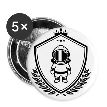 Astronaut Icon Coat of Arms - Buttons large 2.2''/56 mm (5-pack) - white - Front