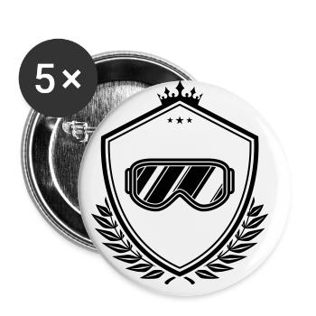 Skibrille wappen - Buttons groß 56 mm (5er Pack) - Weiß - Vorne