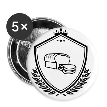 Bread coat of arms - Buttons large 2.2''/56 mm (5-pack) - white - Front