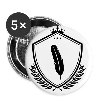 Armoiries des plumes - Lot de 5 grands badges (56 mm) - blanc - Devant