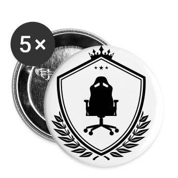 Armoirie de la chaise Gamer - Lot de 5 grands badges (56 mm) - blanc - Devant