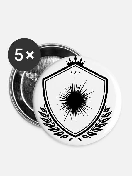Seeigel icon Wappen - Buttons groß 56 mm (5er Pack) - Weiß